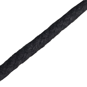 8 Plait Cotton Rope 6mm BLACK